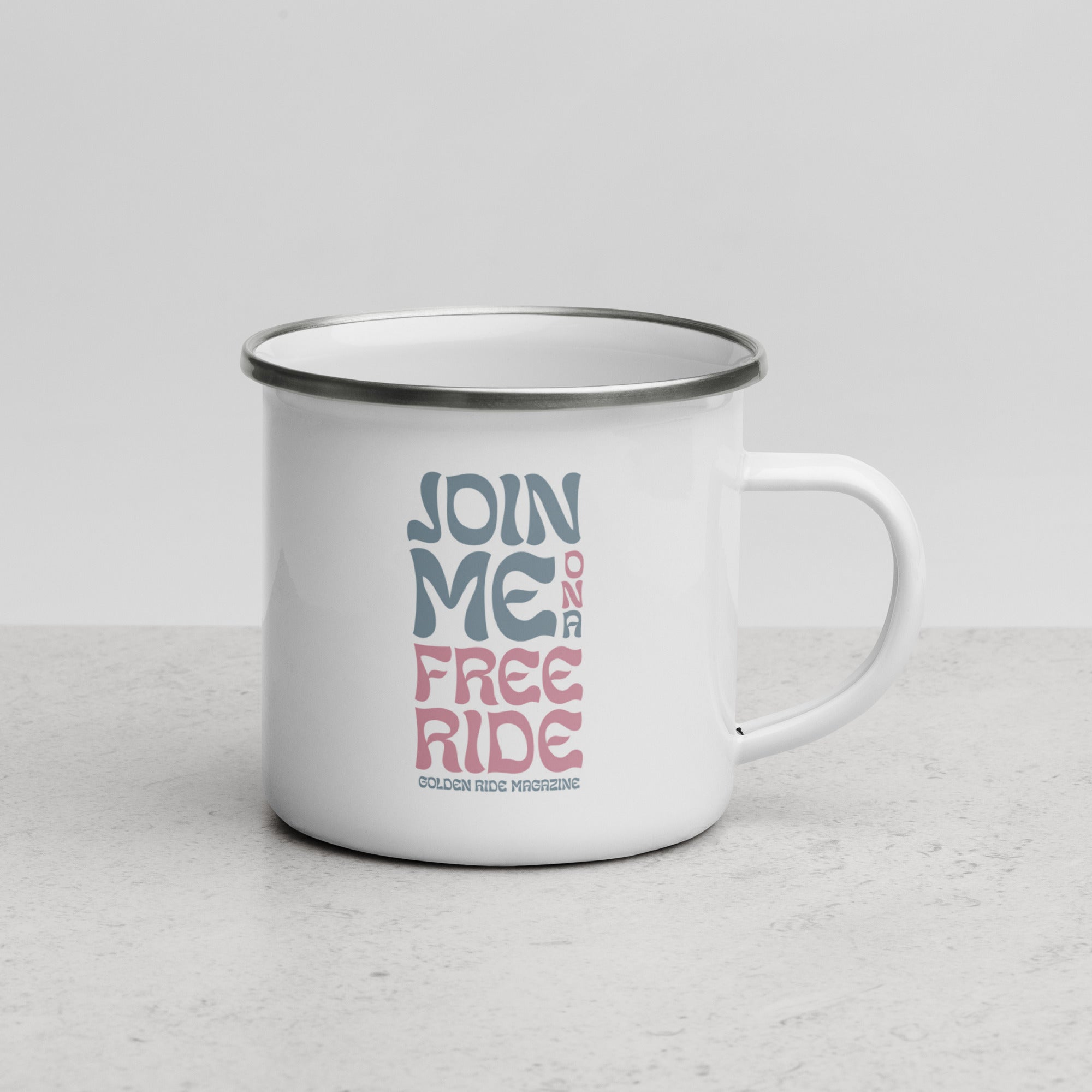 Emaille-Tasse "Free Ride"