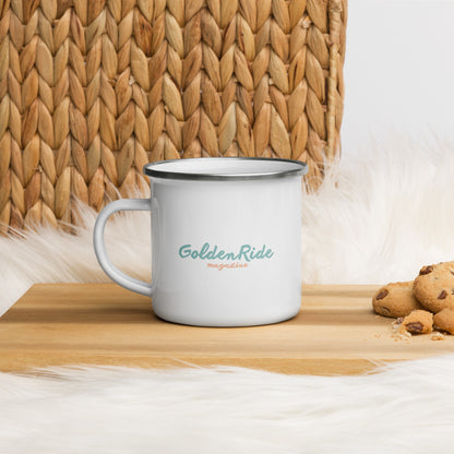Emaille-Tasse "Go with the Flow"