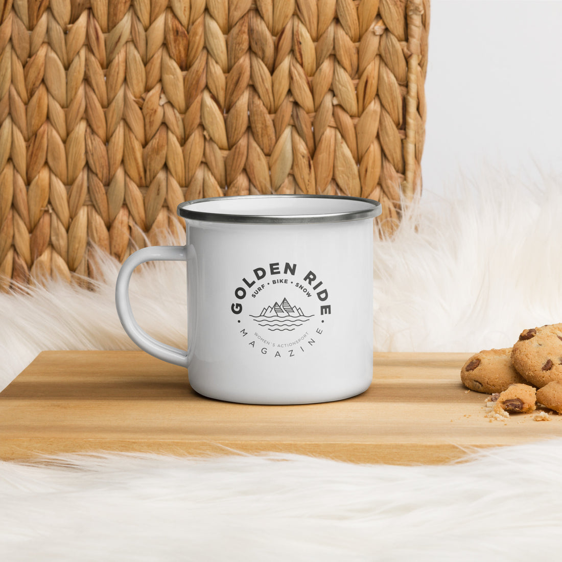 Emaille-Tasse "Golden Ride"