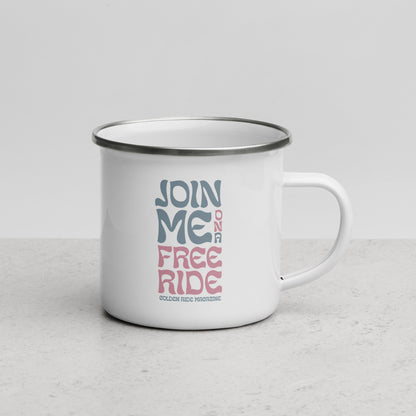Emaille-Tasse "Free Ride"