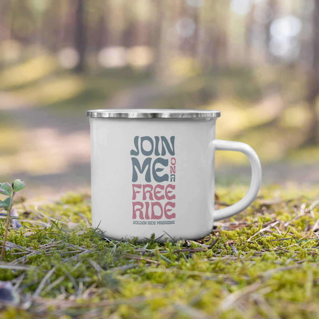 Emaille-Tasse "Free Ride"
