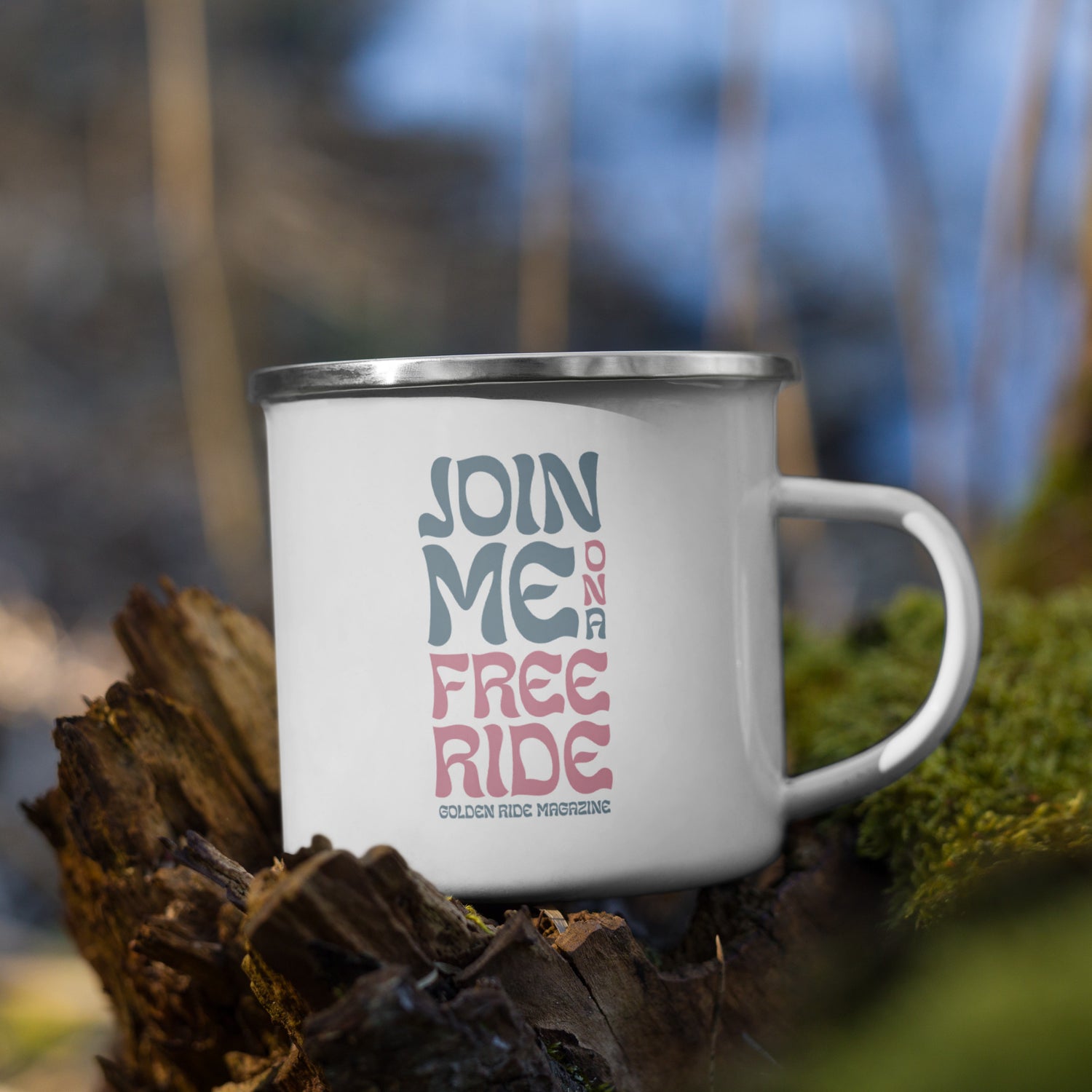 Emaille-Tasse "Free Ride"