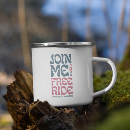 Emaille-Tasse "Free Ride"